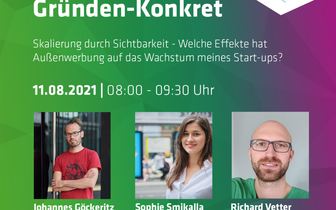 SMILE beim futureSAX Event „Gründen-Konkret“ zum Thema „Skalierung durch Sichtbarkeit – Welche Effekte hat Außenwerbung auf das Wachstum meines Start-ups?“ am 11.08.